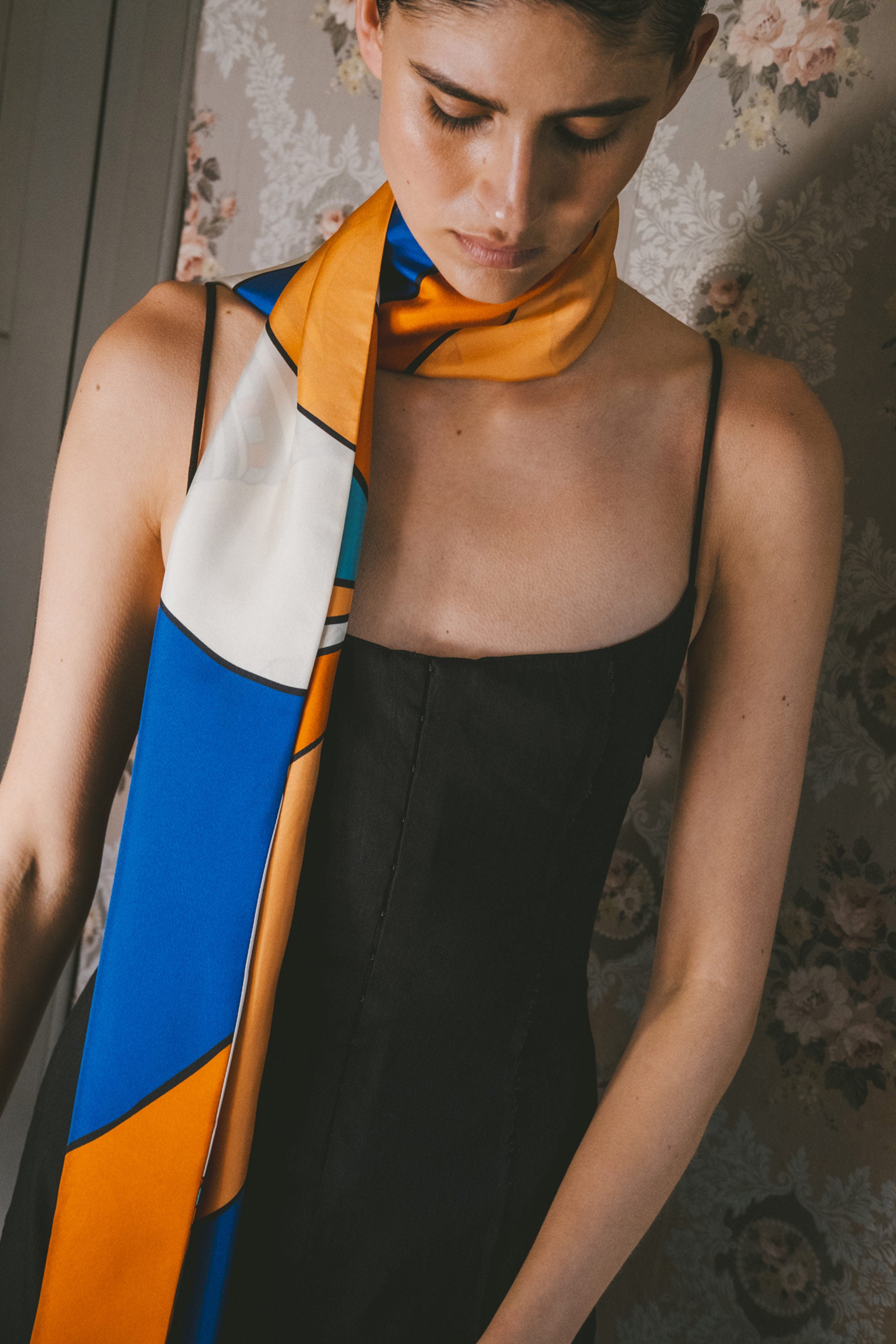 Conchas orange double Silk twill