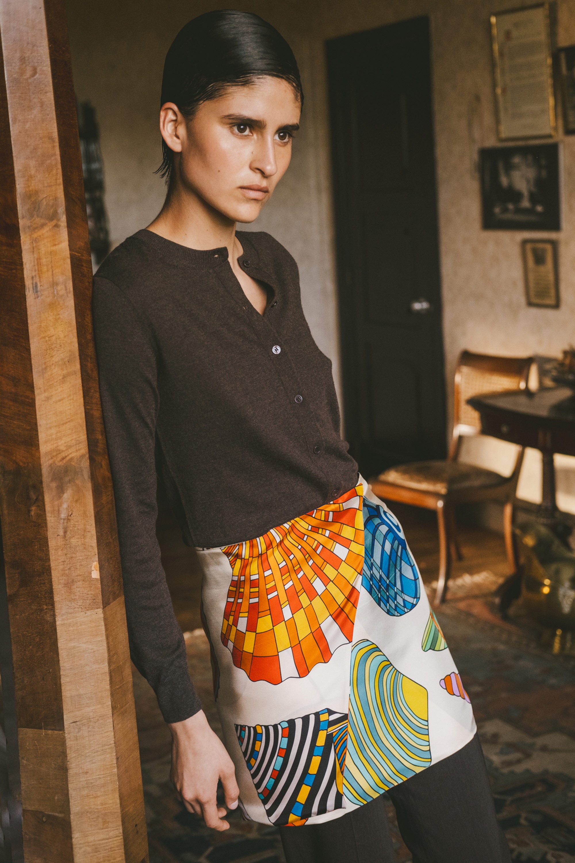 Conchas orange double Silk twill