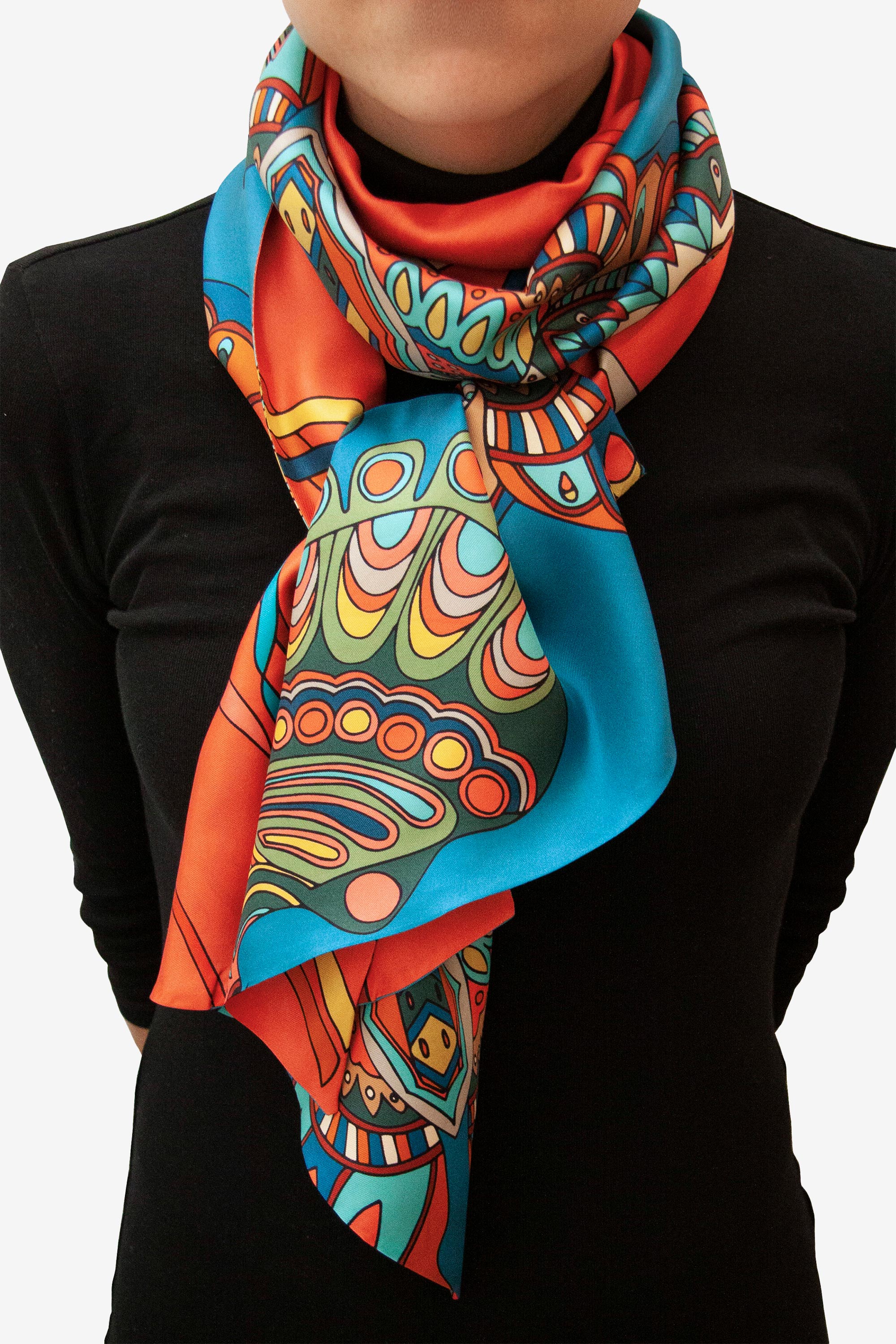 Anastasia blue double 40x180cm Silk twill