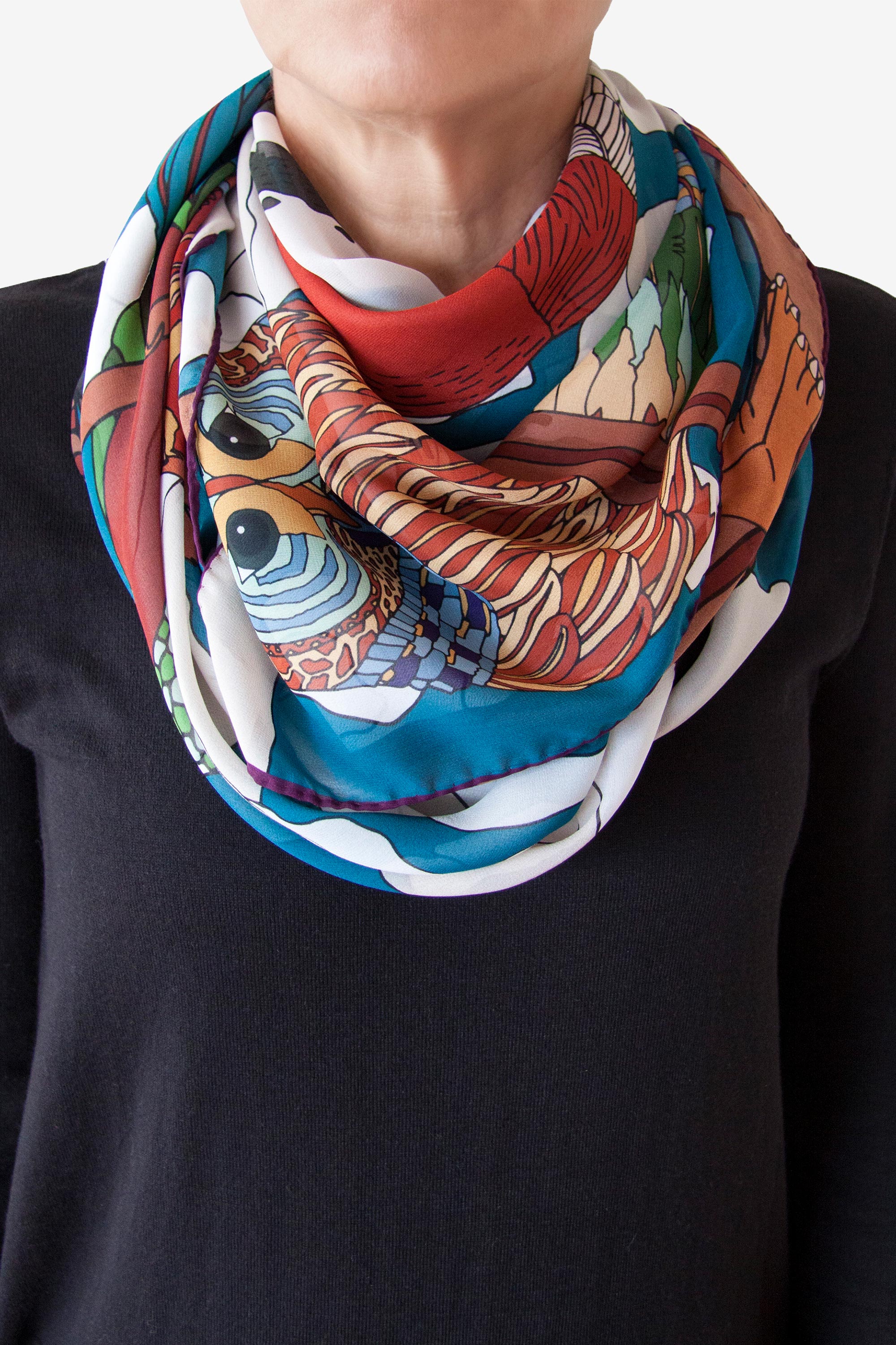 Humboldt Birds Blue 136 Silk Georgette