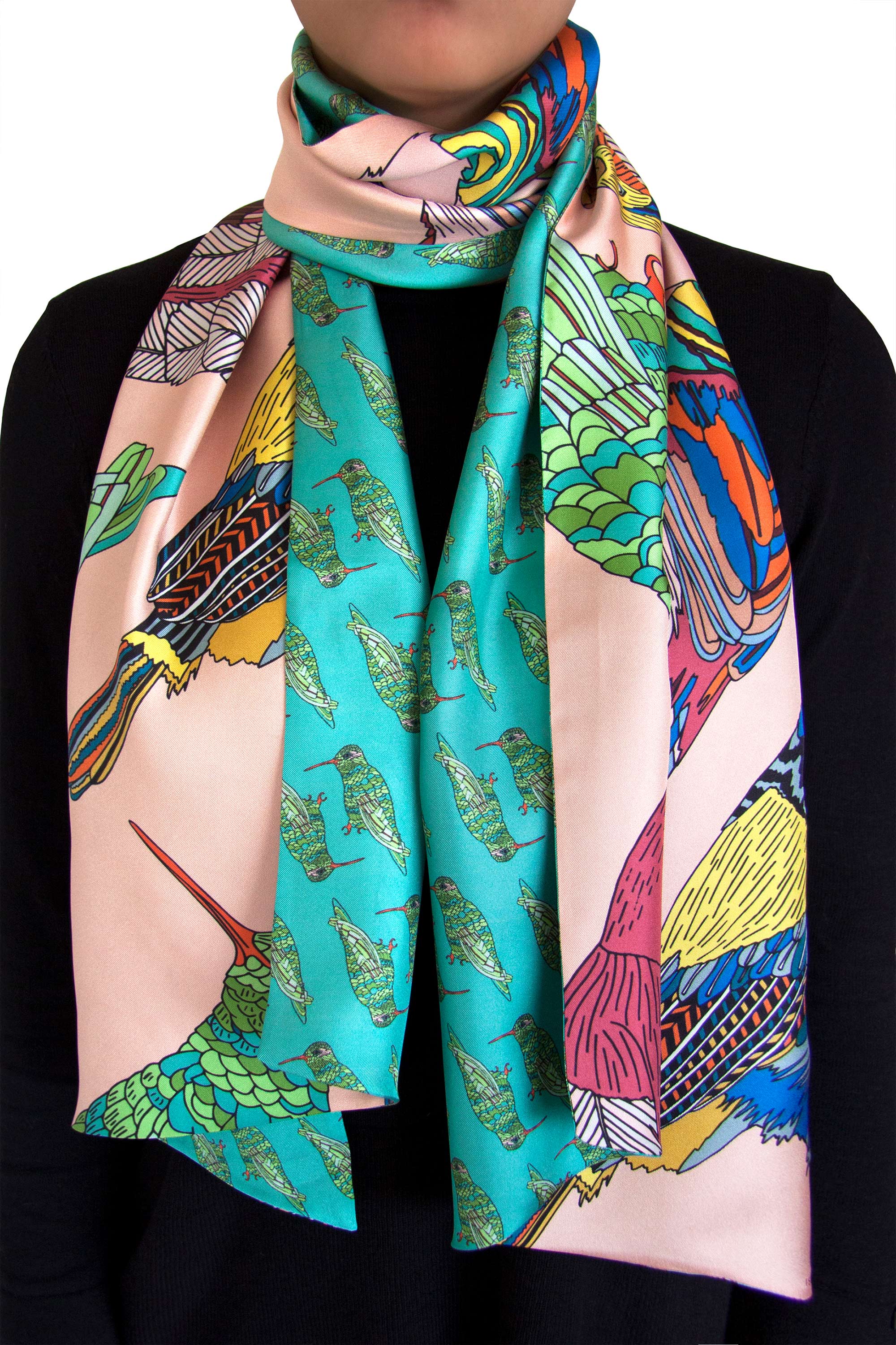 Humboldt Birds Pink 40x180 Silk Twill