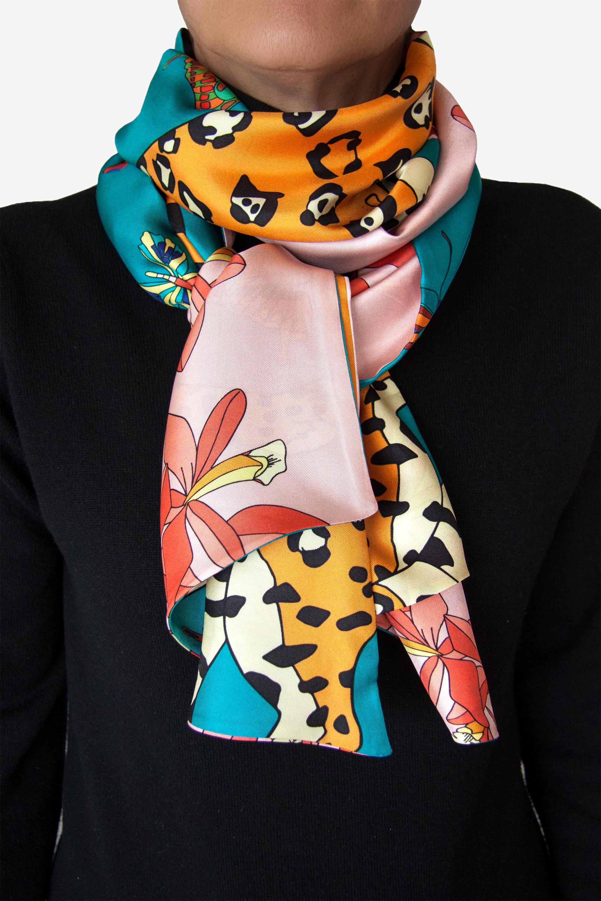 Tree of Life Aqua 40x180 double Silk Twill